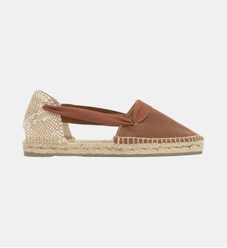 Espadrilles plates en coton biologique avec rubans KAIA - Castaner - Marron