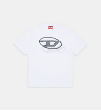 T-shirt avec logo Oval D imprimé - Diesel Kids - Blanc