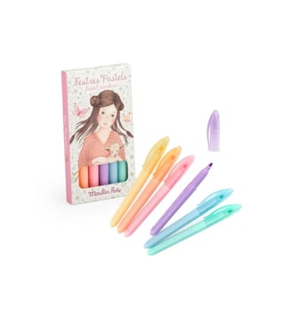 6 feutres pastels Les Rosalies - Moulin Roty - Multicolore