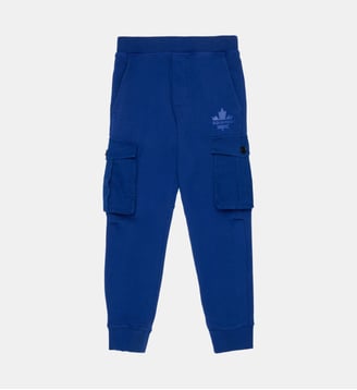 Pantalon cargo en laine polaire avec Maple Leaf - Dsquared2 - Mazarine bleu