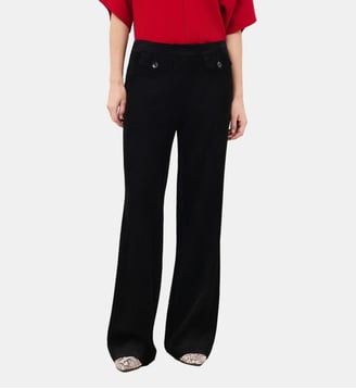 Pantalon parchibald - Motif uni - Viscose - Coupe droite - Caroll - Noir