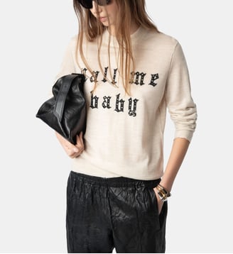 Pull Ivy 100% Laine Merinos - Zadig&Voltaire - Beige geology