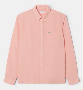 Chemise regular fit en lin - Lacoste - Rose