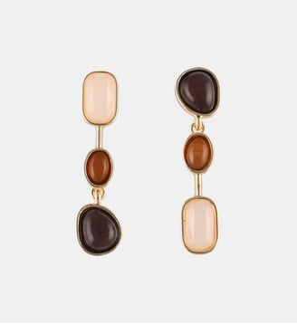 Boucles d'oreilles à cabochons asymétriques marron - Balaboosté - Marron