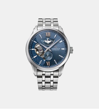 Montre automatique Contemporary Bleu RE-AV0B08L00B - Orient Star - Argenté