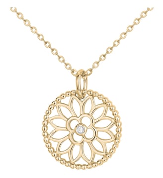 Collier Vecchio en Plaqué Or avec diamant blanc - La Garçonne Diamant - Doré