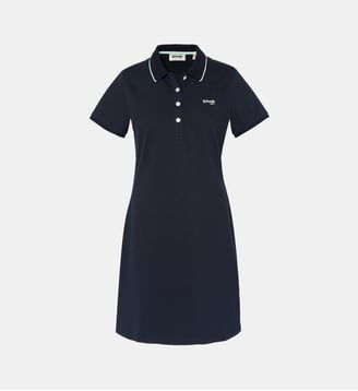 Robe polo rétro sport - Schott - Bleu marine