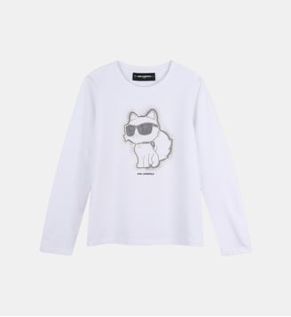 Tee-shirt manches longues - Karl Lagerfeld Kids - Blanc