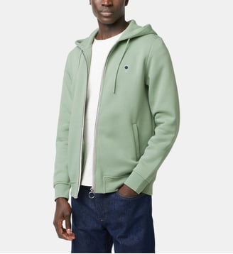 Sweat à capuche coton et polyester recyclé MESNIL - Faguo - Vert clair