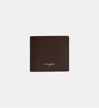 Porte cartes horizontal Lucien en cuir signature T - Le Tanneur - Marron arabica