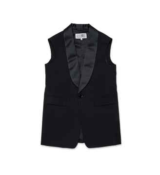 Veste sans manches avec logo - MM6 Maison Margiela - Noir