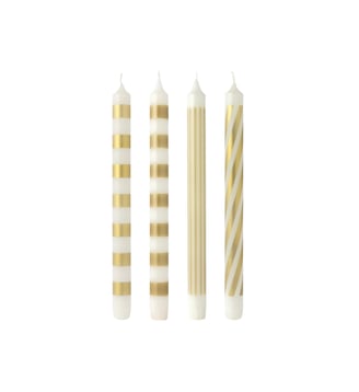 Bougies longues blanc/doré, 4 pièces - Villeroy & Boch - Blanc
