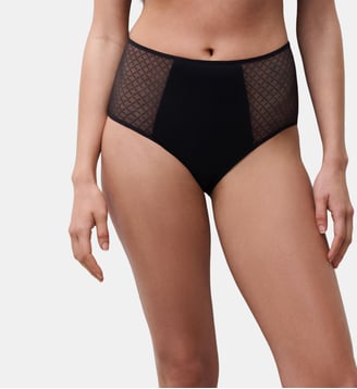 Culotte taille haute maille douce - Chantelle - Noir