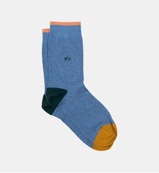 Chaussettes en coton peigné à pois - Billybelt - Bleu clair et orange