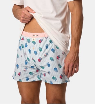 Caleçon Sardine en coton biologique - Billybelt - Bleu clair