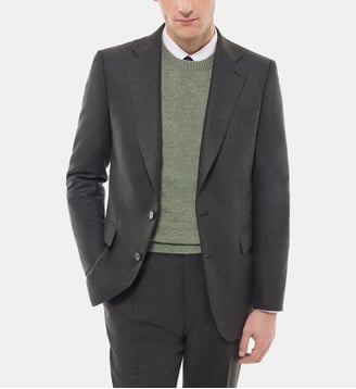 Veste de costume ajustée en flanelle - Fursac - Vert anglais