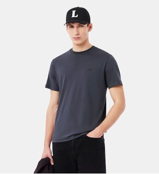 T-shirt signature brodée - Lacoste - Gris foncé