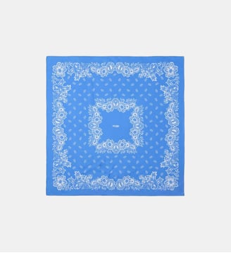 Carré en soie à imprimé bandana - Maje - Bandana bleu ciel