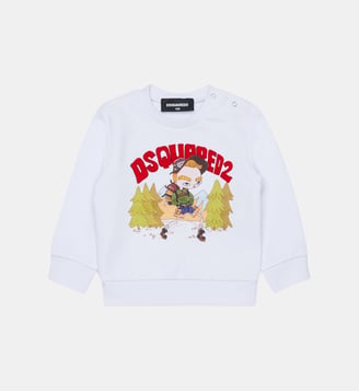 Sweat-shirt col rond avec logo - Dsquared2 - Blanc