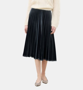 Jupe julia - Motif uni - Polyester recycle - Caroll - Bleu gris