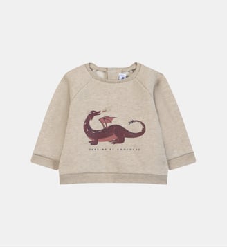 Pull - Sable coton imprimé dinosaure - Tartine Et Chocolat - Beige