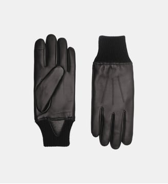 Gants Andrew Homme Cuir Doublés Lapin et Polaire - Agnelle - Noir