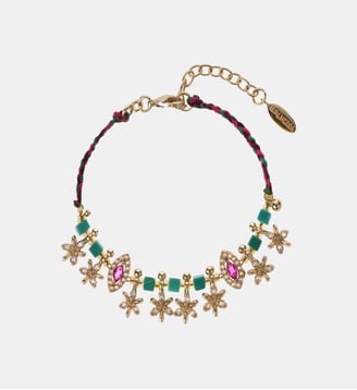 Bracelet cordon avec perles et pampilles étoiles PIMPI - Hipanema - Émeraude