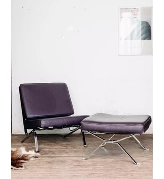 Fauteuil en cuir Jakob N°46 - Produit chiné - Debongout - Noir