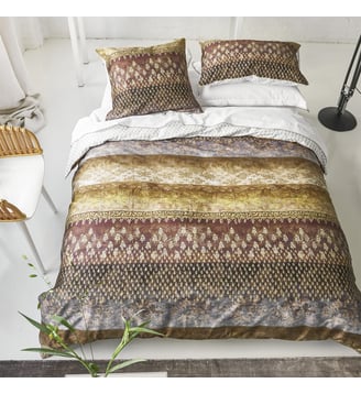 Housse de couette imprimée en satin de coton, KASAVU Designers Guild
