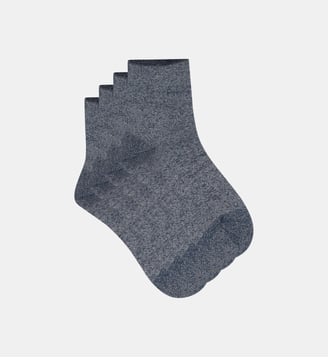 Lot de 2 paires de mi-chaussettes coton Mode - Dim - Bleu marine