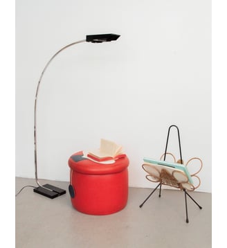 Lampadaire liseuse en métal Julien N°326- Produit chiné - Debongout - Noir