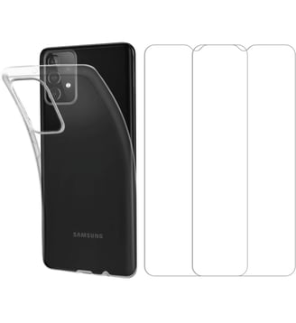 Pack Samsung A23 5G Coque + Verre trempé x2 - Essentiel B - Transparent