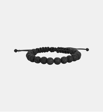 Bracelet souple Hector en Acier 316L avec lave noir - Phebus - Acier