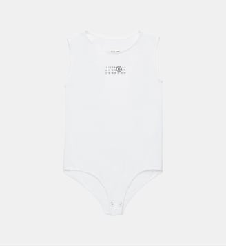 Body en jersey extensible avec Numeric logo - MM6 Maison Margiela - Blanc