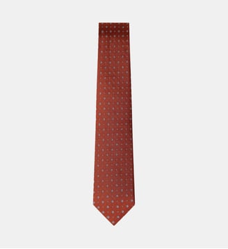Cravate En Soie À Fleurs Ton Sur Ton - Hackett London - Spice orange