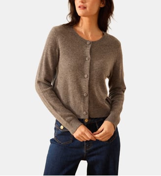 Gilet col rond uni MISHA - La Petite Etoile - Gris
