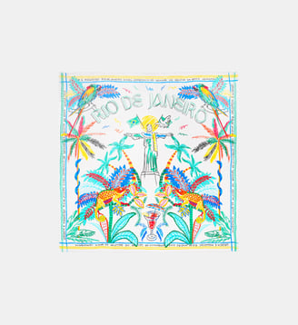 Grand foulard à motifs BAHIA - Wild - Blanc