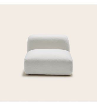 chauffeuse modulable  Tissage natté en coton et acrylique - Madura - Écru