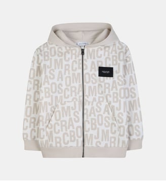 Sweat zippé à capuche - Marc Jacobs Kids - Ivoire pastel