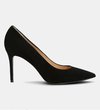 Escarpin svetlana - cuir velours - Colisée Paris - Noir