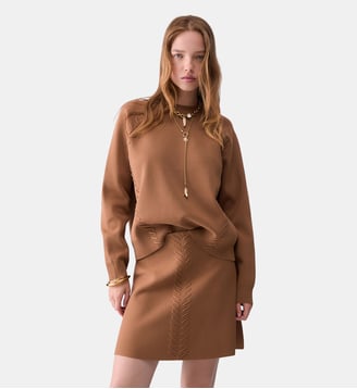 Maille boxy avec détails tressés - Liu Jo - Beige