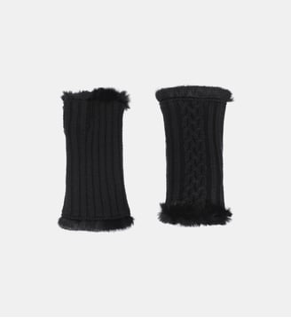 Mitaines Victoire Femme Laine Doublés Lapin - Agnelle - Noir