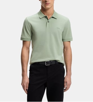 Polo droit fermeture boutonnée - BOSS - Vert d'eau