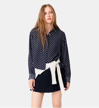 Chemise imprimée et strassée - Maje - Marine loungewear