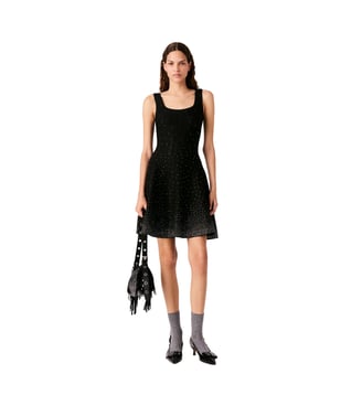 Robe courte patineuse strassée - Maje - Noir