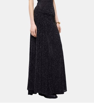 Longue jupe texturée asymétrique avec détails froncés Rabanne