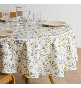 Nappe ronde imprimée, en coton enduit souple - La Redoute Interieurs - Multicolore