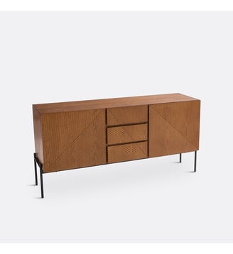 Buffet vintage 2 portes 3 tiroirs - La Redoute Interieurs - Noyer