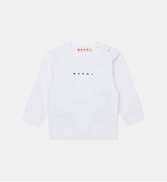 Sweat-shirt à col ras du cou avec logo Marni - Marni - Blanc