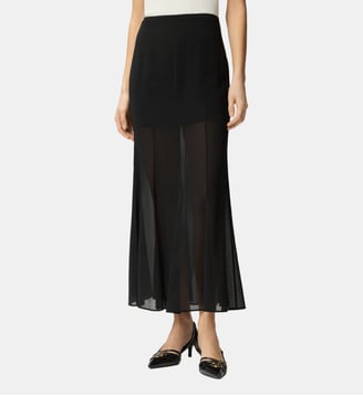 Jupe longue avec détails transparents - Pinko - Limousine noire